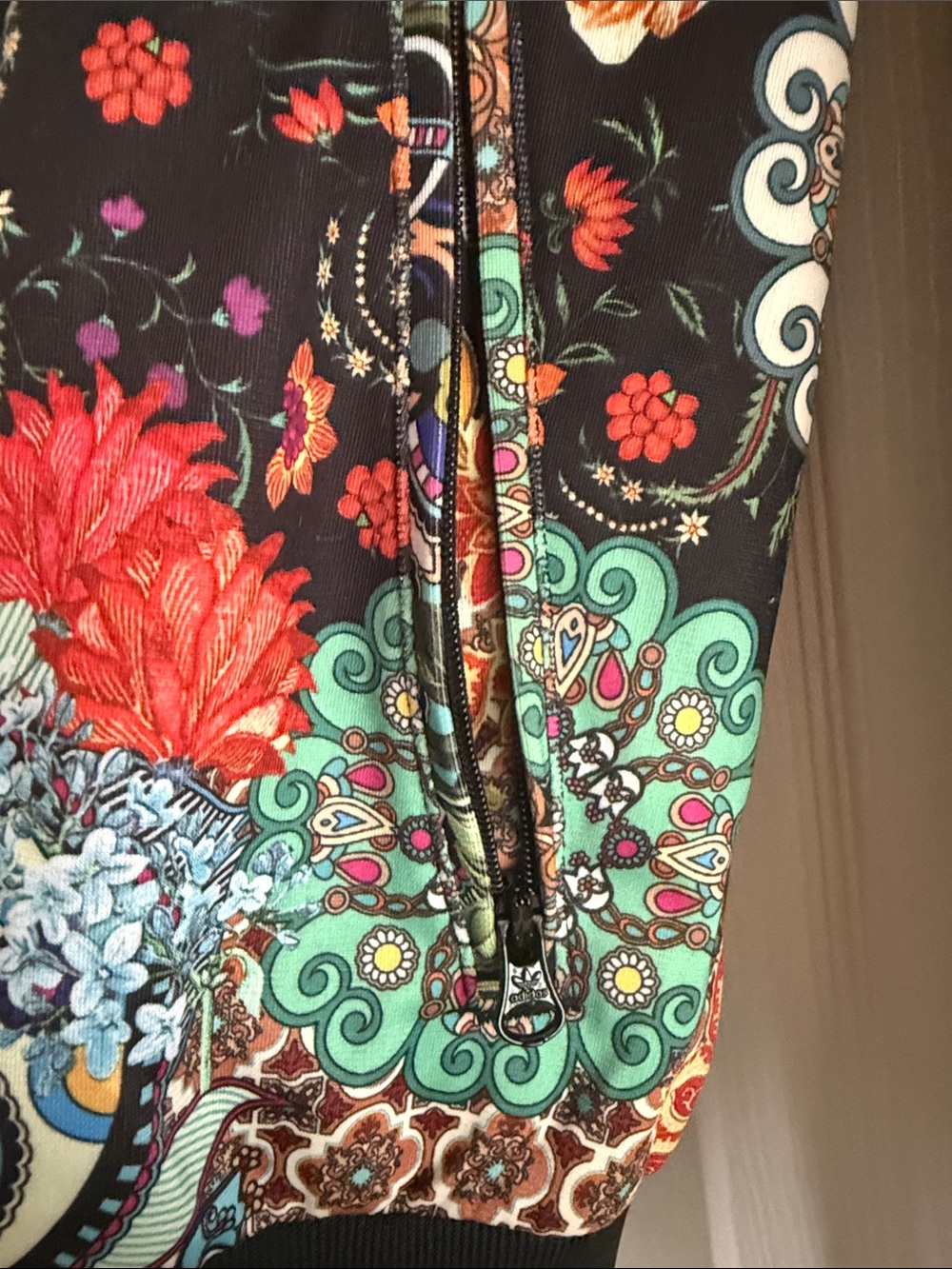 Adidas Black Multi Floral 3‑Piece Track Jacket Size M & Tank & Leggings Size S - Picture 8 of 10